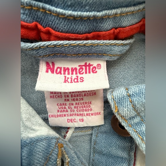 Nannette Kids Denim Vest | Stars & Stripes | Patriotic Back Star | Size 4–5T - Picture 2 of 4